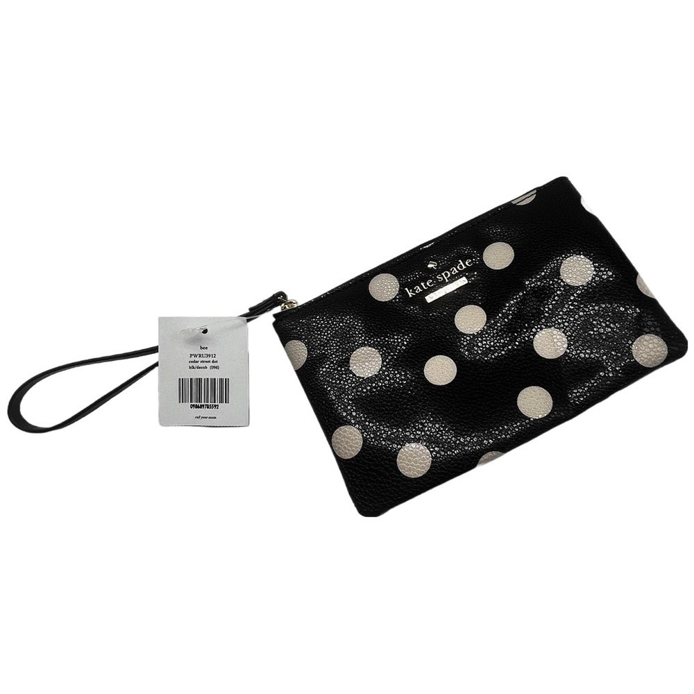 kate spade Black Polka Dot Cedar Street Dot Wristlet/Coin Purse NWT